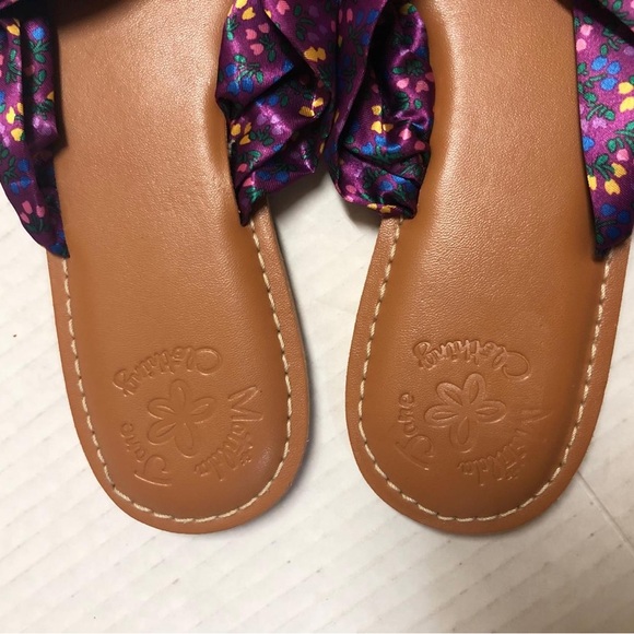 Matilda Jane Clothing Daydream Flip Flop Satin Floral Sandals Size 7 - NEW - Picture 6 of 7